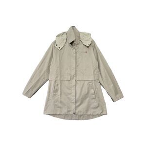 New Official NFL Super Bowl LIX Staff Anorak Beige Zip Hooded Rain Jacket Large